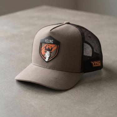 Imagem de Boné Caqui Trucker Telinha Ajustável Masculino Young Premium