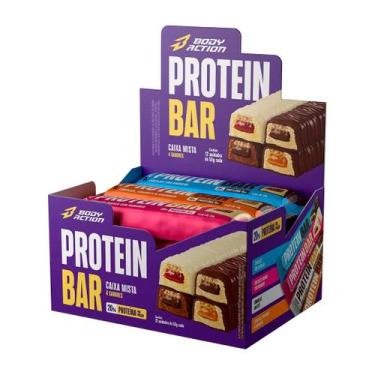 Imagem de Protein Bar Barra de Proteína Mista CX/12 Un Body Action - Bodyaction