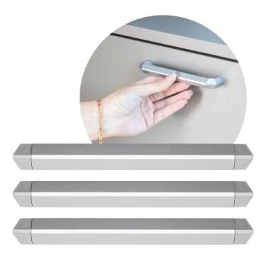 Imagem de 3 Puxador Móveis Slim Alumínio 128mm Portas Cromado Bronze (Cromado Fosco)