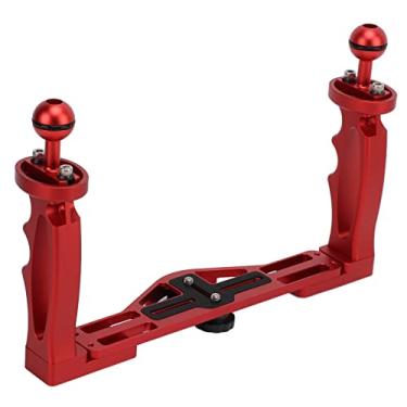 Imagem de Bandeja de caixas de câmera subaquática de mergulho, plataforma estabilizadora de bandeja dupla cava ergonômica ajustável com chave para disparo de equilíbrio