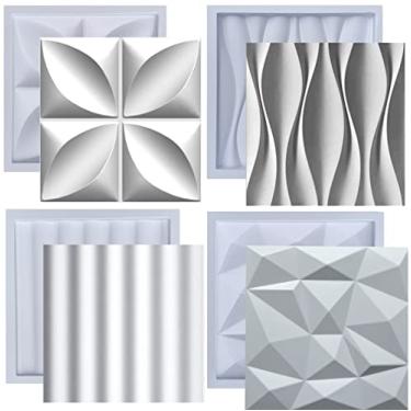 Imagem de Kit Formas de Gesso 3D e Cimento ABS Moldes pra Revestimento de Parede FDG Painel Decorativo