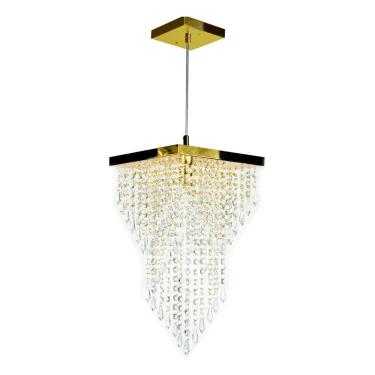 Imagem de Lustre Pendente Plafon Cristal Crilick Ls7202 Dourado