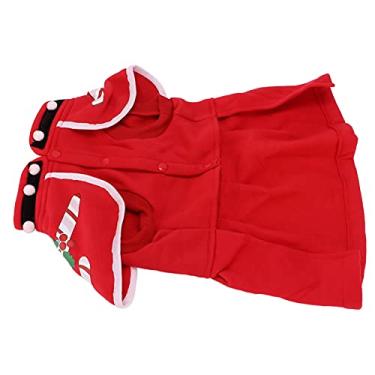 Imagem de Roupas de Natal para animais de estimação, Traje de Natal para cachorro quente com fivela para RPG de Natal para aniversários para cães pequenos e médios para o Dia das Bruxas(XL)