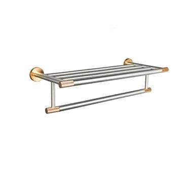 Imagem de Knurling Design Rose Gold Escovado Montagem na Parede Gancho Suporte de Papel Higiênico Barra de Toalhas Instalações de Cozinha Acessórios de banheiro, toalheiro