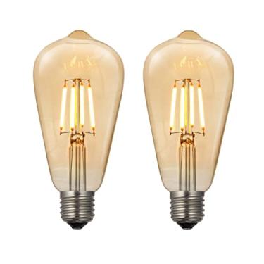 Imagem de Combo Kit com 2 Lâmpadas Luminária Filamento de LED ST64 4W 14cm 2200K