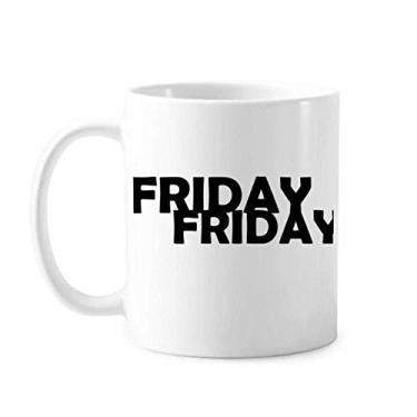 Imagem de Caneca de cerâmica com personagens estilosos de sexta-feira, caneca de cerâmica para café, xícara de porcelana