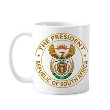 Imagem de Caneca com emblema da África do Sul em cerâmica cerâmica para café e porcelana