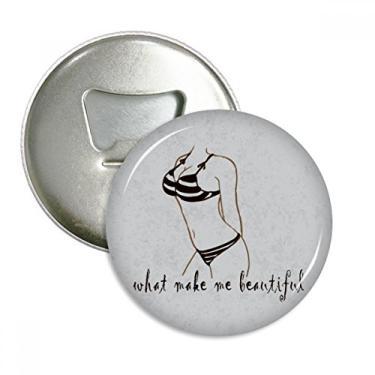 Imagem de Ilustração de beleza de biquíni Abridor de garrafas padrão preto Emblema multifuncional