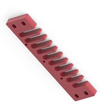 Imagem de Pente de gaita da Hormonica, peça de pente de liga de alumínio, superfície plana de acoplamento ajuda na parte de trás para tocadores de música para cruzamento de banda marinha e luxo (vermelho)