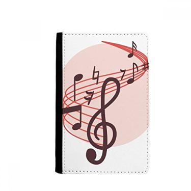 Imagem de Carteira vermelha em formato redondo Movg notas musicais passaporte Notecase Burse carteira porta-cartões