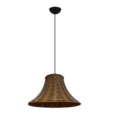 Imagem de Lustre Luminaria Pendente de Junco Sintético Modelo Chapeu Chines (Areia)