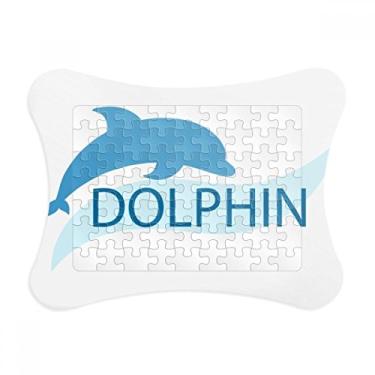 Imagem de Blue Ocean Docile Dolphin Illustrate Moldura de quebra-cabeça Decoração Enfeite de jogo de quebra-cabeça