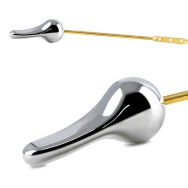 Imagem de PDFans Alavanca de substituição de alavanca de vaso sanitário, alavanca de viagem de montagem frontal universal para banheiros padrão americano, acabamento cromado