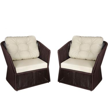 Imagem de 2 Poltronas Alumínio P/ Área Externa, Varanda, Jardim, Sala