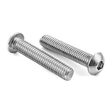 Imagem de MewuDecor 1/4-20 parafusos de soquete de cabeça de botão 18 – 8 aço inoxidável, Allen Hex Drive, 2 Inch (25 PCS)