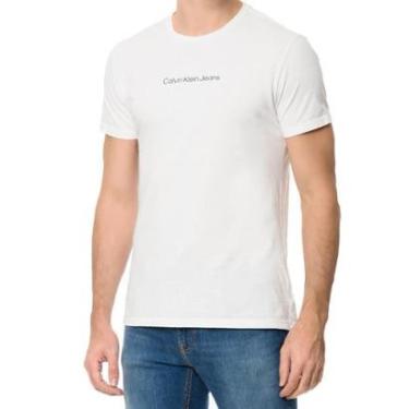 Imagem de Camiseta Calvin Klein Jeans Masculina Institutional New Logo Branca-Masculino