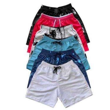Imagem de Kit 6 Bermudas Tactel Moda Praia Masculina Com Bolsos-Masculino