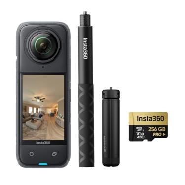 Imagem de Insta360 Pacote X4 Virtual Tour - Foto HDR de 72 MP 360º, protetores de lente padrão, bateria de 2290 mAh, suporta Zillow, Floorfy, Realsee, Kuula, 3DVista, GoThru, OpenSpace, DroneDeploy e mais
