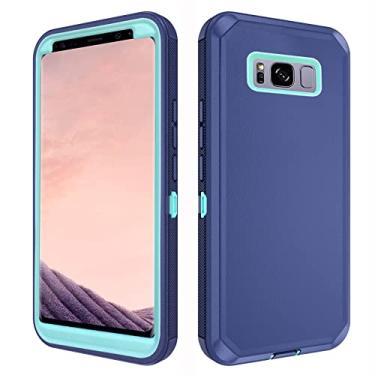 Imagem de Asuwish Capa de celular para Samsung Galaxy S8, híbrida, resistente, à prova de choque, rígida, protetora, à prova de quedas, acessórios para celular Glaxay S 8 Gaxaly 8S Edge SM-G950U feminino azul