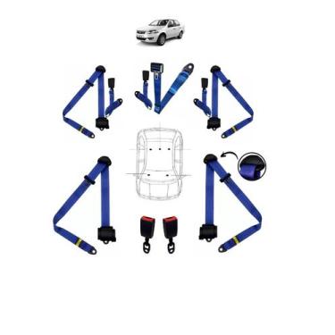 Imagem de Kit cinto de segurança COMPLETO RETRÁTIL para FIAT SIENA + fechos - HC