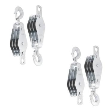 Imagem de 2 Moitão/ Cadernal 45mm com 3 Roldanas 1 Par - Vonder