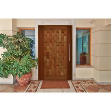 Imagem de Kit Porta de Madeira Pivotante 210x120cm Batente 14cm Fechadura 803 Ro