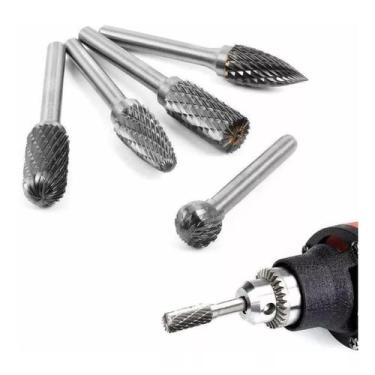 Imagem de Kit 5 Fresas Tungstenio 6 Mm Ferro Aço Madeira Acessórios - mercado va