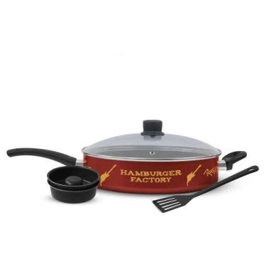 Imagem de Kit Hamburguer Factory Rochedo Rock in Rio com Frigideira Funda 28cm e