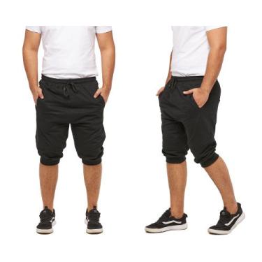 Imagem de Kit com 02 bermudas de moletom masculina fitness skinny - Wooks, G, Pr