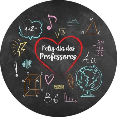 Imagem de Painel De Festa Redondo 1,50x1,50 - Dia dos Professores Chalkboard 081
