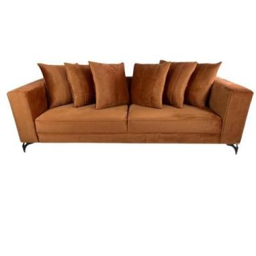 Imagem de Sofá Pietro Veludo Terracota  2,20cm - NOVO ENCANTO