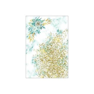 Imagem de Painel De Festa Vertical 1,50 x 2,20 - Floral Efeito Glitter Dourado 0