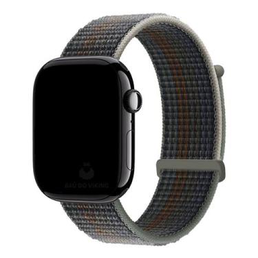 Imagem de Pulseira Nylon Loop compatível com Apple Watch - Baú do Viking, Azul M