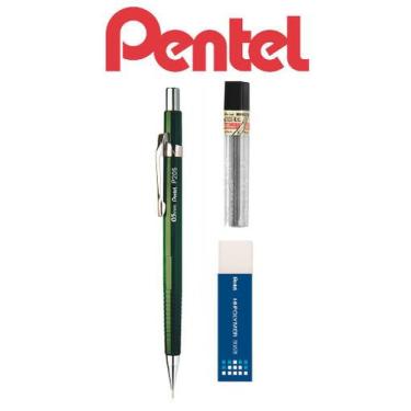 Imagem de Lapiseira Tecnica Pentel 0,5mm P-205 Sharp Verde + Itens