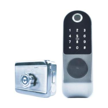 Imagem de Fechadura Digital de Sobrepor com Touch e Sensor Biométrico - Proeletr