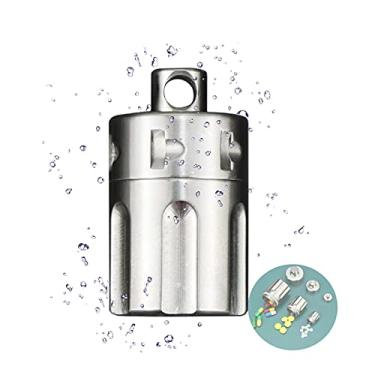 Imagem de Colar de titânio para pílulas, mini estojo de comprimidos à prova d'água, frasco de comprimidos EDC para uso externo, suporte nitro de aspirina de emergência, cápsula de recipiente de comprimidos de