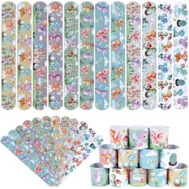 Imagem de Serencatcher 48 peças pulseiras de dragão em massa lembrancinhas de festa de dragão aquarela para chá de bebê dragão decorações de festa de aniversário presentes Dragon Knight artigos de festa,