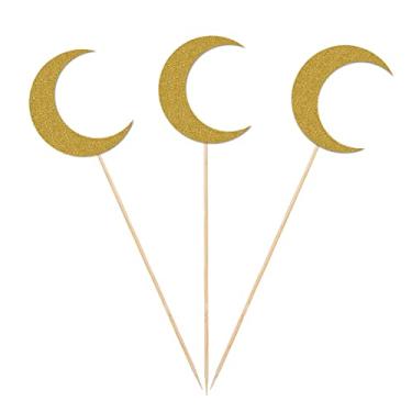 Imagem de Bastões de mesa de centro da lua, pacote com 12 enfeites de mesa dupla face, aniversário, chá de bebê, decorações de festa