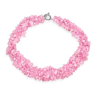 Imagem de Colar para mulheres com vários fios e contas de pedras preciosas em quartzo rosa ônix preto rosa rosa rosa quartzo azul vermelho turquesa pedra preciosa conjunto de pedras preciosas, One Size, Gema, Quartzo rosa