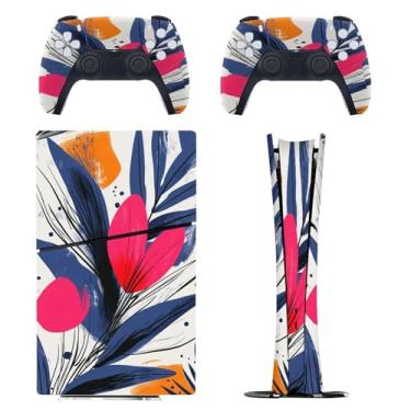 Imagem de Skin for PS5 Slim Digital Edition, capa adesiva para console e controle PlayStation 5, película protetora removível fácil de envolver acessórios para jogos, decalque capa completa - padrões artísticos