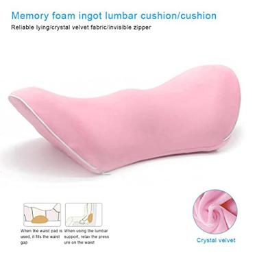 Imagem de Almofada de Apoio Lombar de Espuma Viscoelástica, Almofada Lombar para Cadeira de Escritório, Carro, Avião, Sala de Estar, Capa de Veludo Cristal Com Excelente Respirabilidade,