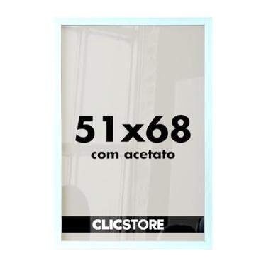 Imagem de Moldura Quadro 51x68 cm p/Quebra Cabeça Grow Puzzle 1000 peças Game Office Decoração Parede Sala Escritório c/Acetato (Branco)