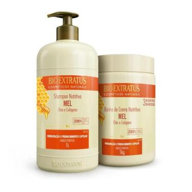 Imagem de Kit Bio Extratus Mel Nutritivo Shampoo e Banho de Creme 1L/Kg