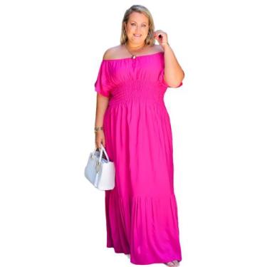 Imagem de Vestido Evangélico plus size listrado - DONNALU, Rosa, G1