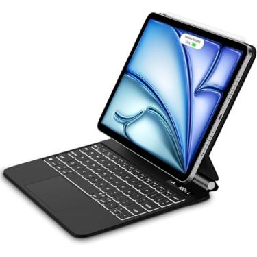 Imagem de Genérico Capa com Teclado e Trackpad para iPad 10ª Geração 10.9" Polegadas (2022) - Modelos A2696, A2757 e A2777 com Auto Hibernação (Preto)