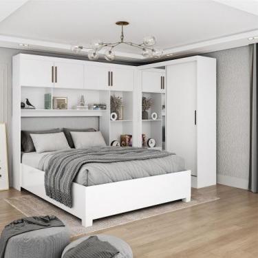 Imagem de Quarto Modulado Casal com Espelho e Cama 6 Portas Belém Plus Carioca M