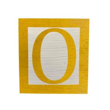 Imagem de Cubo Branco Letra Amarela com Aplique Festa Chá de Bebê Decoração 8x8x