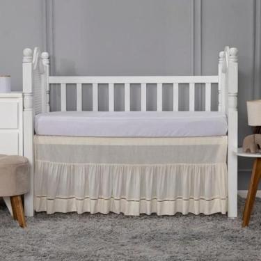 Imagem de Saia de Berço Ponto Palito 01 Peça - LuckBaby Store, Palha