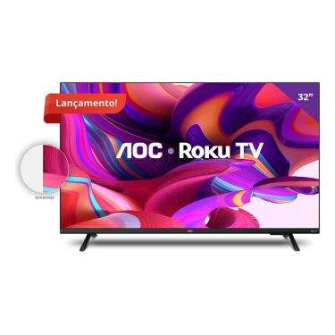 Imagem de Smart Tv LED Hd 32 Polegadas aoc Sistema Roku TV Wi-Fi hdmi