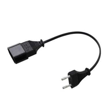 Imagem de HangTon Cabo de extensão de cabo de alimentação plugue europeu plugue Euro CEE7/16 para barramento Euro CEE7/1 para laptop PS4 LED TV lâmpada alto-falante monitor impressora 30 cm